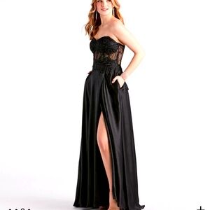 Danica Rhinestone Lace Satin Formal Dress Sz5